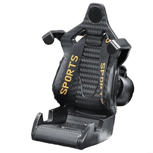 Springwillfly Car Phone Holder Racing Seat Phone Holder Rotating Mount Clip Car Seat Holder 11.5x7.5x5CM(Yellow)