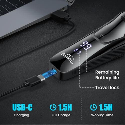 Brightup Electric Razor for Men with 4D Floating Head, IPX6 Waterproof — view 5