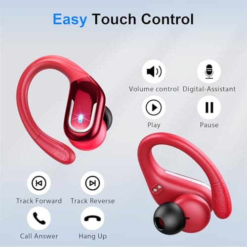 Ltinist Wireless Earbuds Sport, Bluetooth 5.3 Headphones, Wireless Earphones 60H Playtime and HiFi Stereo Sound with Mic, IP7, Dual LED Display in Ear EarHooks, USB-C, Headsets for Sport, Running — view 6