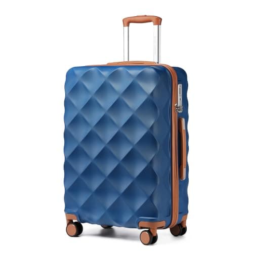 British Traveller 24 Inch Medium Suitcase, Lightweight ABS+PC Luggage
