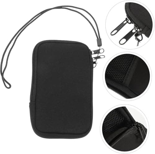 Zhenghebuy Neoprene Phone Pouch,Phone Sock Protects,Mobile Sleeve Case with Zipper,Universal Shock Sock with Neck Lanyards Straps(Black) — view 2