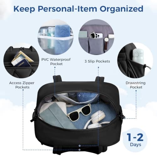 25L Travel Gym Bag for Women, Weekend Overnight Cabin Bag, Wet Pocket — view 4