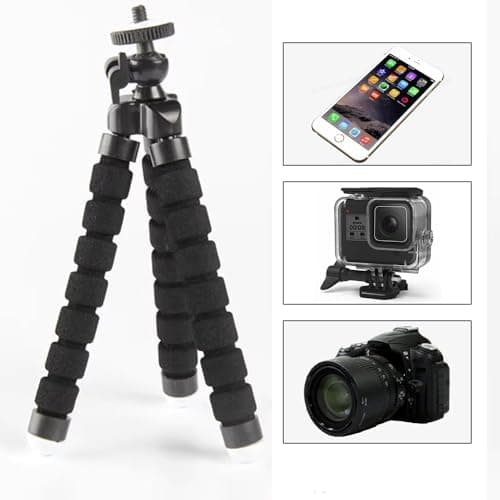 YIYIWANG Phone Tripod Cell Phone Stands Flexible Octopus Style Portable Mini Travel Tripod Stand Camera Mount for Gopro Smartphone and Digital Camera Video Outdoor (Black) — view 4