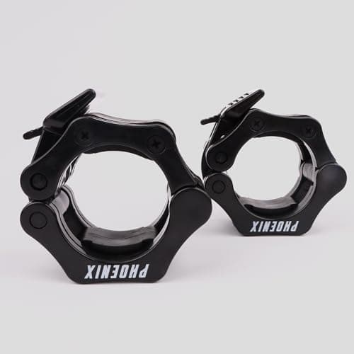 Phoenix Fitness Barbell Clamps - Pair of 1” or 2” Olympic Bar Collars for Weightlifting Bars - Set of 2 Heavy-Duty Barbell Clips - Quick Release Clamps for Home & Gym Training - Black, 2-inch — view 6