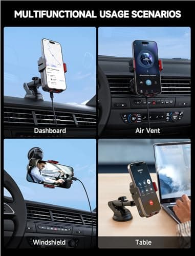 MOKPR Car Phone Holder Wireless Charger, 15W Wireless Car Charger — view 2