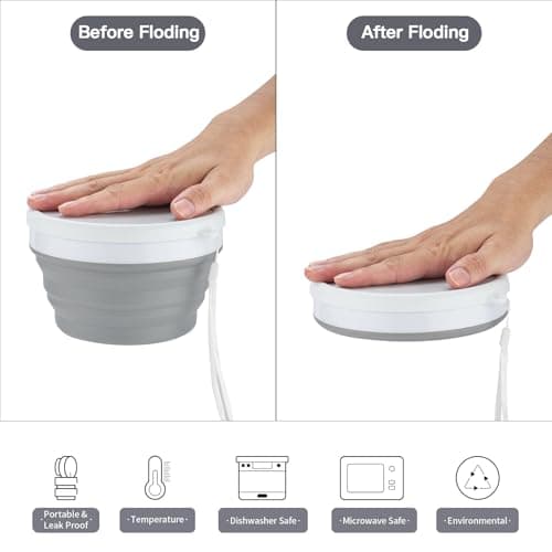 Foldable Mess Kit, ISFORU Portable Collapsible Camping Cups Bowls with Cutlery Set, Microwave Oven Available Food Grade Silicone for Travel Outdoor Hiking and Picnic for 1 — view 5