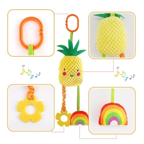 KAKIBLIN Baby Hanging Rattle Toys, 4 Pack Car Seat Stroller Baby Toys — view 6