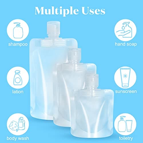 ZGTS 15 Pcs Travel Size Toiletries Bag,Refillable Squeeze Pouch — view 4