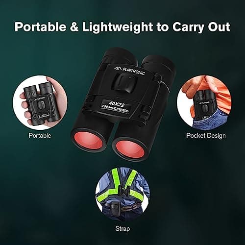 Flintronic 40 x 22 HD Telescope Mini Binoculars Waterproof Portable, Foldable Compact Pocket Size Small and Lightweight for Adults Sightseeing, Bird Watching, Hiking, Camping — view 5