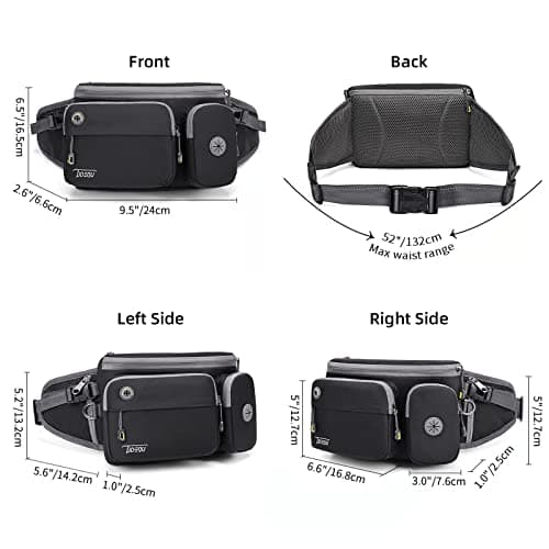 TUDEQU Large Hiking Waist Pack | Dog Walking Fanny Pack | Bum Bag for Men — view 4