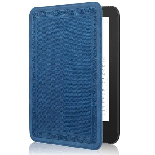 MoKo Case for 6" Amazon Kindle Basic 11th Gen 2024/2022,Blue Vintage Twill