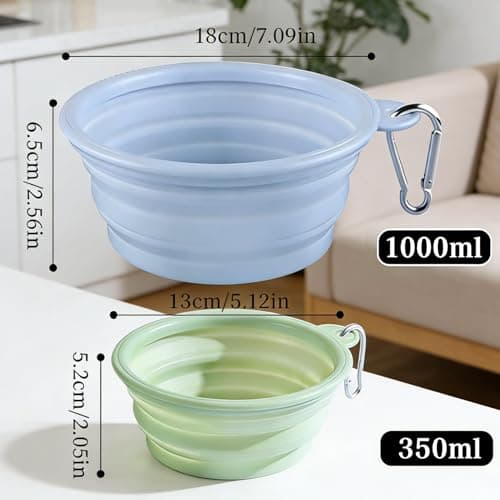 Collapsible Dog Bowls 3 Pack, Silicone Travel Bowls for Camping Hiking Home — view 5