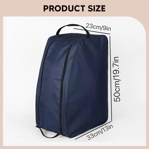 Ski Boot Bag with Stable Handle and Zipper,Navy Blue — view 5