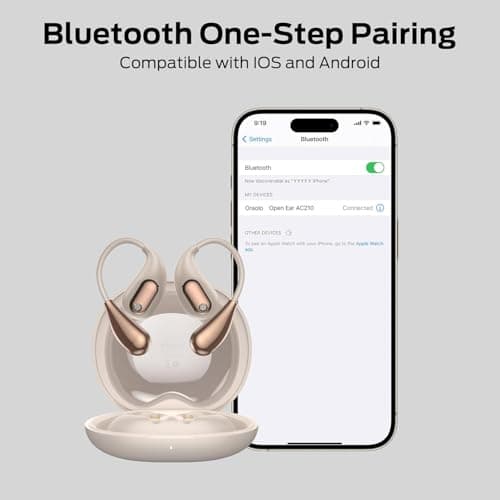 oraolo Open Ear Headphones, Wireless Earbuds with Bluetooth 5.4, Open Ear Earbuds for Running, Sport Earphones with Ear Hooks, 30H Playtime IPX5 Waterproof Headphones for Gym, Fitness (White) — view 6