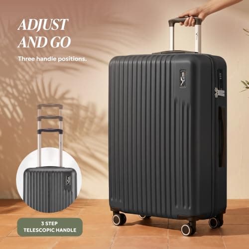 LUGG 32inch Vacay Suitcase ABS Luggage with TSA Indent Lock, Aluminium Trolley Handle, 360° Spinner Wheels, Water-Resistant & Durable Material - Airline Compatible (86 x 31 x 58cm) — view 5