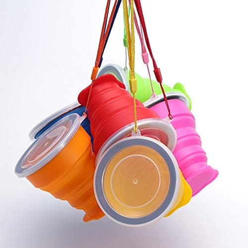 Collapsible Travel Cup, 6 Piece Collapsible Silicone Cup with Lid, Expandable Drinking Glasses Set, Reusable Cup, Suitable for Camping and Hiking — view 6