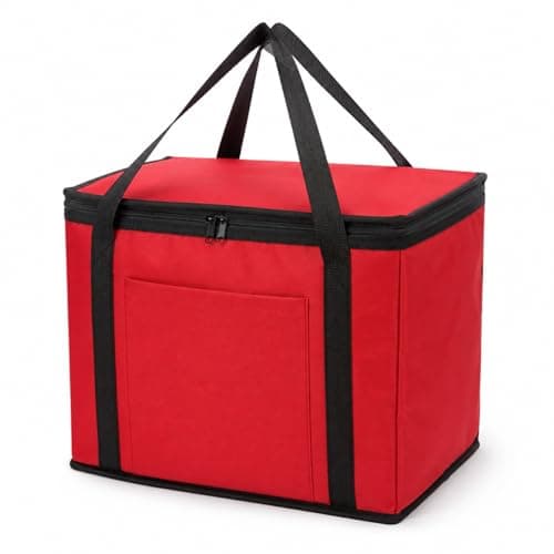 Insulated Camping Cooler Bag Large Thermal Picnic Cool Bag Red Leakproof Food Storage Tote for BBQ Beach Travel Fishing 30L/60L (60L (52 x 33 x 40cm))
