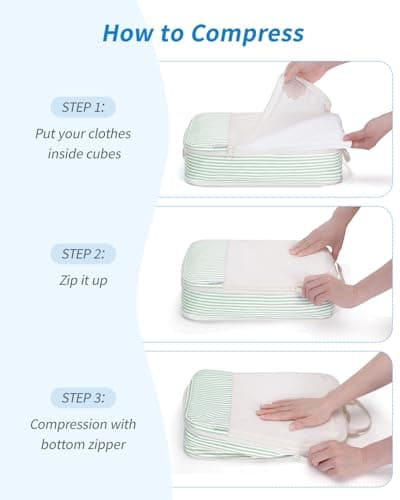 Narwey 6 Set Compression Packing Cubes for Suitcases, Travel Storage Bags — view 4