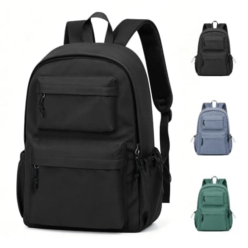 HYC00 School Backpack for Teens Secondary School Bag Girls Boys College Backpack Water Resistant 15.6” Laptop Backpacks for Women Men Anti Theft Rucksack Bags Work Bookbag Student Casual Daypack,Black