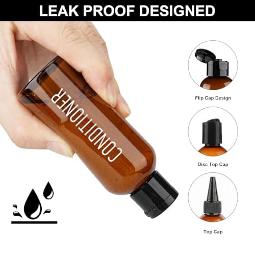 Decorniqu Travel Bottles for Toiletries 6 Pack 100ml Leakproof Pre-labeled Travel Size Containers TSA Approved Shampoo and Conditioner Bottles Plastic Squeeze Bottles with Flip Cap Travel Essentials — view 3