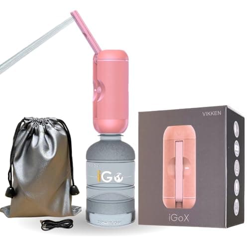 VIKKEN® 250ml iGo X Portable Travel Bidet USB-Type C Electric Rechargeable Mobile Handheld Water Sprayer Personal Hygiene Self Care for Women & Men, Pink