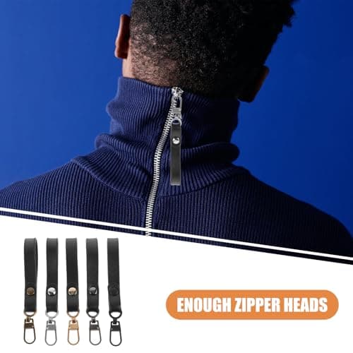 Zipper Pull Tab Replacement Coffee Alloy 5pcs for Jackets Suitcases — view 3