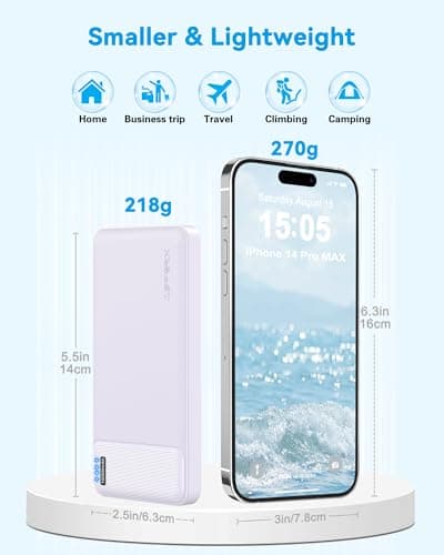 AsperX 2-Pack Power Bank Portable Charger Fast Charging 10000mAh — view 3