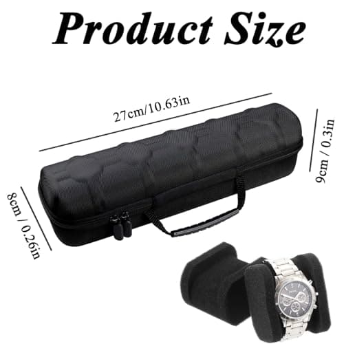 Lansls Hard Watch Travel Case 4 Slots, Portable Watch Box Organizer For Men And Women With Anti-Slip Pillows, Shockproof Eva Storage Display For Smart Watches & Wristwatches, Black — view 2