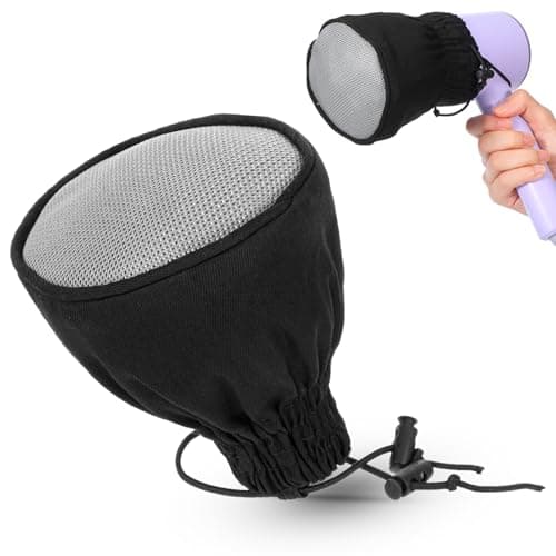 Foldable Travel Diffuser Hair Dryer - Universal Diffuser Attachment for hairdryer for Curly Wavy Hair - Black hot Sock diffusers Heat Resistant Nylon Mesh Cotton Canvas
