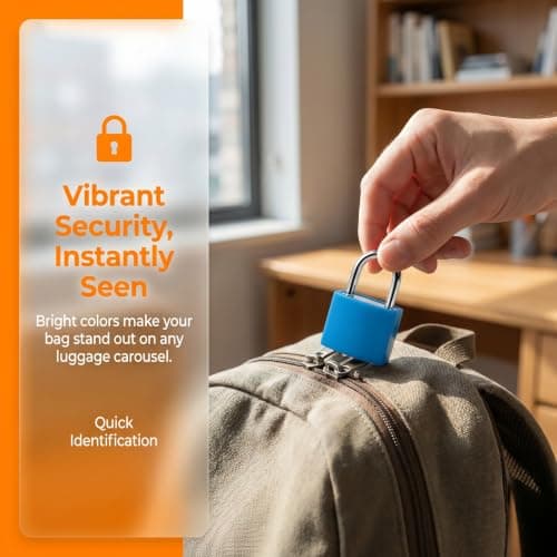 10 Pack Mini Keyed Suitcase Padlocks, Colourful Alloy Security Locks with 2 Keys Each, Anti-Theft Small Padlocks for Suitcases, Drawers, Storage Boxes, Cabinets & Medicine Boxes — view 2
