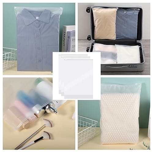 40 Pcs Clear Storage Bags, Reusable Travel Clothes Bags, 40 x 30 CM — view 5