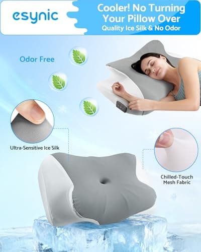 eSynic Memory Foam Pillow with White Sound Bone Conduction 11cm/13cm High — view 2