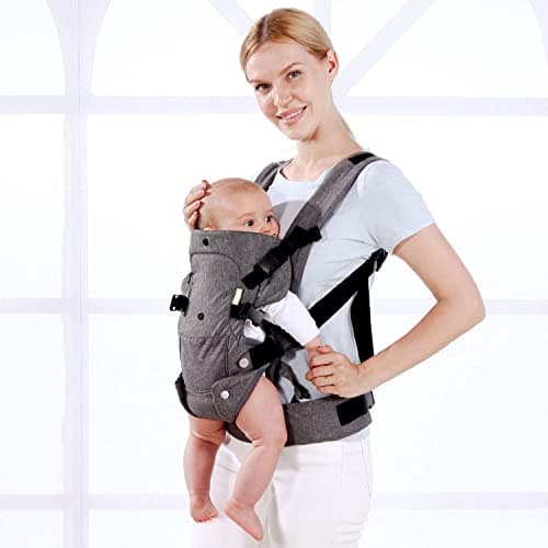 Baby Carrier, Baby Carriers from Newborn,Baby Toddler Carriers Accessories Cozy Baby Holder Carrier,Adjustable Babies Wrap Front Back Support for Infants 7-45lbs Girl and Boy-Grey — view 2