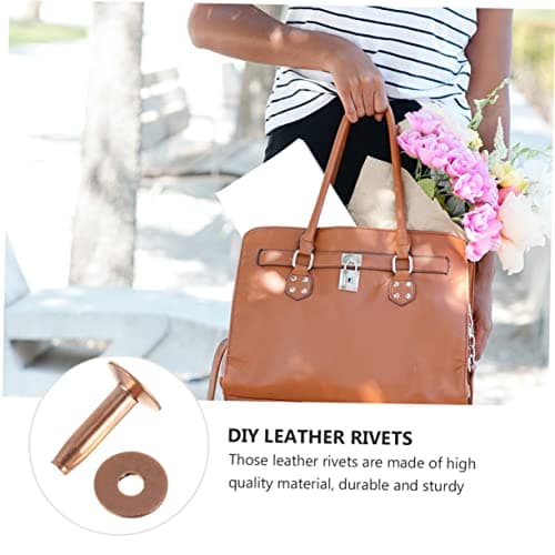 Tofficu 10 Sets Leather Rivets Kit Alloy Metal Leather Rivets for Luggage and Bag Repair Rustproof High Strength with Easy Installation Bag Fasteners — view 2