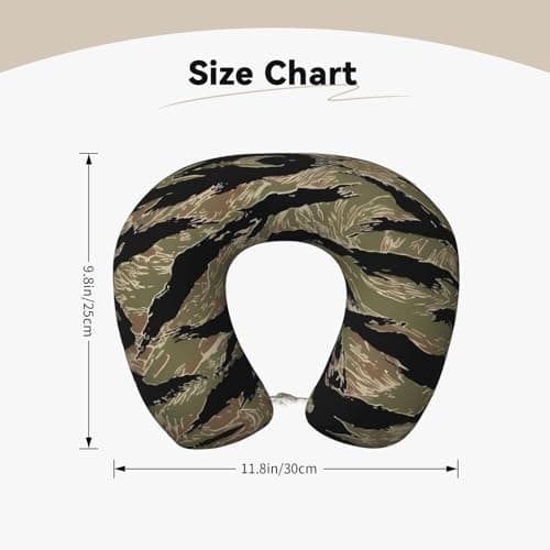GaJher Tiger Stripe Camo U-Shaped Memory Foam Travel Pillow - Neck Support for Home, Office, Car, Airplane Travel - Lightweight — view 5