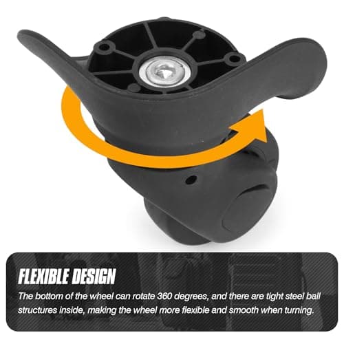 Volein 1 Pair Suitcase Replacement Wheels Black Luggage Wheels Replacement Suitcase Caster Wheels with 4 Screw Holes(VX-01) — view 6