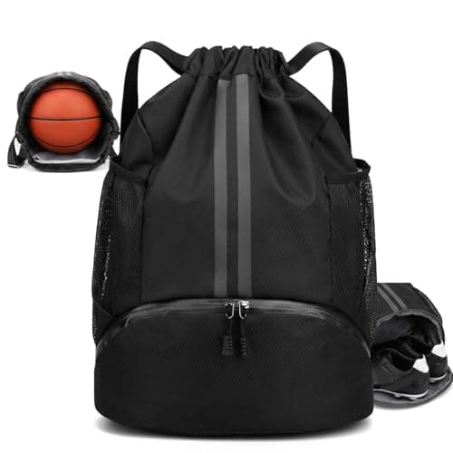 1PC Drawstring Bags, Large Football Boot Bag with Wet Dry Separation, Durable Drawstring Backpack Gym Sack, Lightweight Football Bag for Training, School, Gym and Outdoor Use