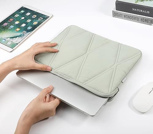 Voova Puffy Laptop Sleeve Case for 14 to 15 Inch Laptops, Mint Green — view 2