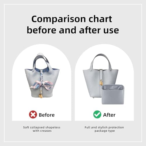 DGAZ Silk Handbag Organizer Fits picotin18/22Bags, Silky Smooth, Luxury Handbag Tote in Women Bag Shapers (Bleu Pale, PC18) — view 5