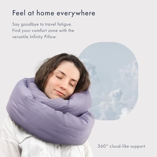 Huzi Infinity Pillow - Travel Neck Pillow - Versatile Soft 360 Support Scarf - Machine Washable - Home Travel Flight Road Trips (Purple) — view 2