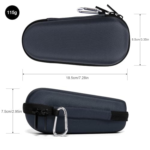 Travel Case for Braun Series 3/5/6/7/8/9 Electric Shaver, Hard EVA Storage Bag with Double Straps, Portable Protective Organizer for Men's Electric Shaver, Charger and Accessories, Navy Blue — view 2