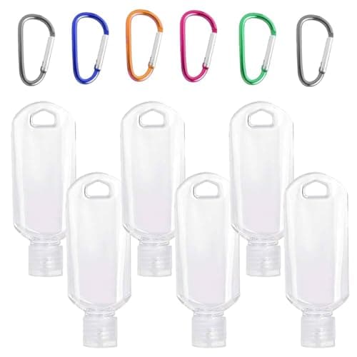 Uskerb 6pcs 50ml Clear Portable Travel Bottles with Leak-Proof Design - TSA Approved, Refillable & Easy-Squeeze Containers for Sanitizers & Liquids