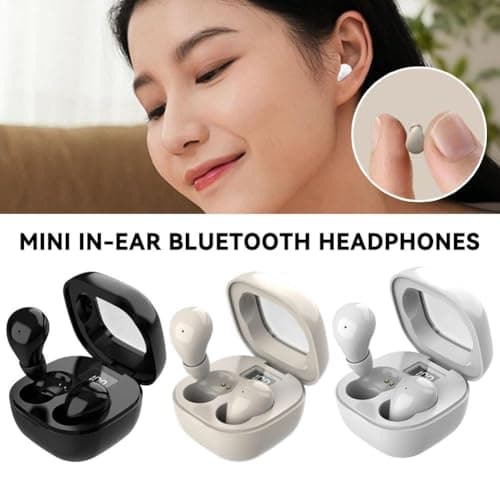 Invisible Sleep Earbuds, Wireless Earphone Noise Cancelling Sleeping Headphones, Comfortable Micro Earbuds, Mini Wireless Earphones for Work, Travel and Side Sleeping Sleeper (Beige) — view 3
