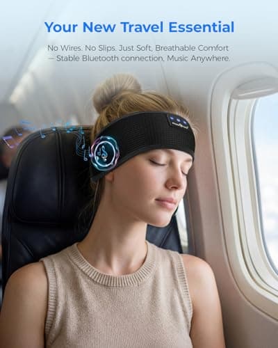 MUSICOZY Breathable Sleep Headphones Bluetooth Headband for Side Sleepers — view 4