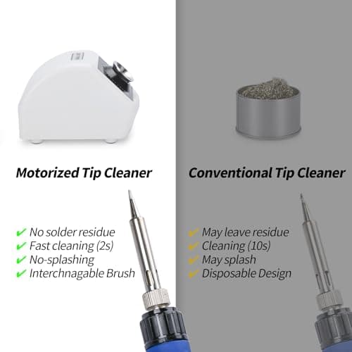 YIHUA 200C Motorized Soldering Iron Tips Cleaner with Infra-red Sensor, 4 Brass Wool Brushes, 12V Power Adapter, Pry Bar,Compatible with 900M Series, 907 Series, 902 Series(UK Plug) — view 4
