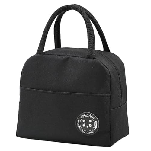 AYNKH Insulated Lunch Bag Container Tote Reusable Cooler Bags with Leak Proof Liner for Adults Kids Work School Picnic Travel (Black)