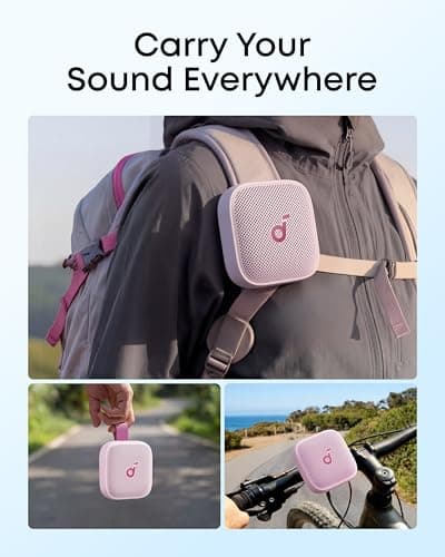 soundcore Boom Go 3i Portable Bluetooth Speaker by Anker, 24H Playtime, 15W Punchy Sound, Emergency Charging, Powerful BassUp 2.0, Bluetooth 6.0, IP68 Waterproof for Hiking/Cycling/Camping (Pink) — view 4