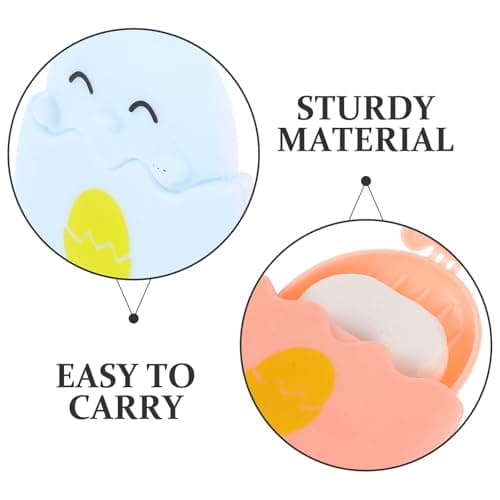 2pcs Mini Travel Soap Sheets for Outdoor Adventures, Pink and Blue — view 3