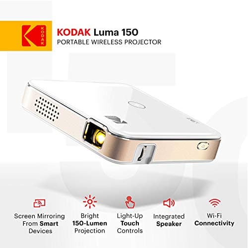KODAK Luma 150 Pocket Projector, Portable Movie Projector w/Built-In Speaker for Home and Office Produces Images Up to 150 for Anywhere Entertainment, HDMI, USB, MicroSD, Airplay and Miracast Enabled — view 2