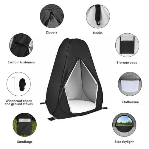 Treeboy pop up toilet camping shower Beach tent shelters Large 150x150x213 — view 6